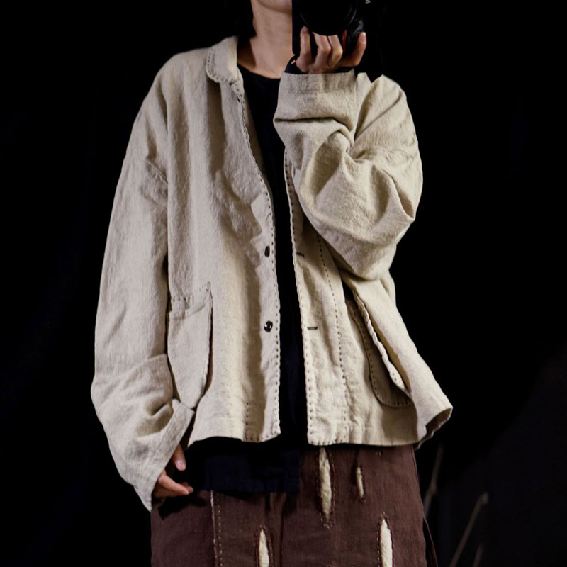 Johnature Women Linen Vintage Jackets Solid Color Peter Pan Collar Coats Spring Button Long Sleeve Female Pockets Coat 210521, Beige
Johnature Women Linen Vintage Jackets Solid Color Peter Pan Collar Coats Spring Button Long Sleeve Female Pockets Coat 210521, Beige