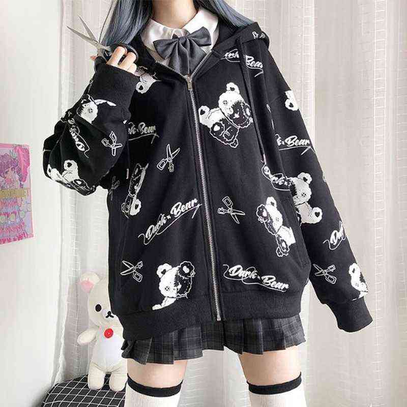 Deeptown Gothic Sweatshirt Women Black Zip Up Hoodie Fashion Autumn Clothes E Girl Hoodies Korean Long Sleeve Emo Pullover 211108
Deeptown Gothic Sweatshirt Women Black Zip Up Hoodie Fashion Autumn Clothes E Girl Hoodies Korean Long Sleeve Emo Pullover 211108