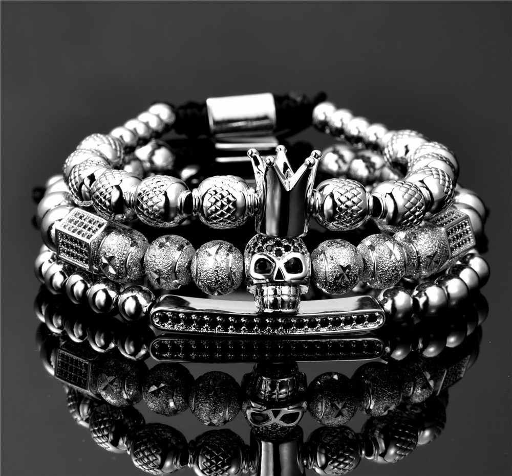 New Luxury Royal Crown Skull Charm Bracelet Unique Design Men Fashion Gold Color Braided Adjustable Bangle Pulseira BileklikBracelets
New Luxury Royal Crown Skull Charm Bracelet Unique Design Men Fashion Gold Color Braided Adjustable Bangle Pulseira BileklikBracelets