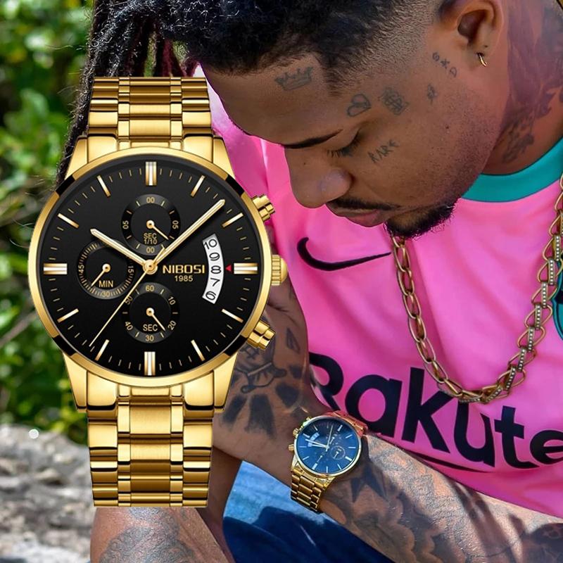 Wristwatches NIBOSI Golden Men Watches Top Men's Wrist Watch Fashion Casual Clock Military Quartz 2309 Relogio Masculino, 18
Wristwatches NIBOSI Golden Men Watches Top Men's Wrist Watch Fashion Casual Clock Military Quartz 2309 Relogio Masculino, 18