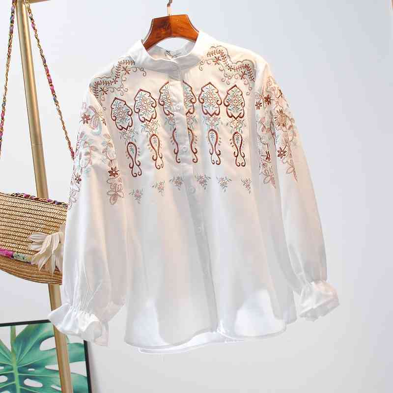 VANOVICH Spring and Summer Casual Embroidered Long Sleeves Cotton Fashion Wild Women Clothing 210615, White
VANOVICH Spring and Summer Casual Embroidered Long Sleeves Cotton Fashion Wild Women Clothing 210615, White