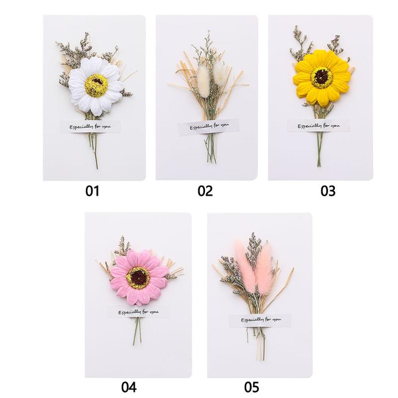 Greeting Cards Gypsophila Dried Flowers Gift Card Wedding Invitations Handwritten Blessing Birthday Thank You Envelope