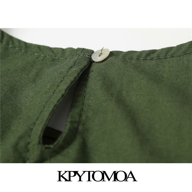 Women Sweet Fashion Cutwork Embroidery Pleated Blouses O Neck Short Ruffled Sleeve Female Shirts Chic Tops 210420