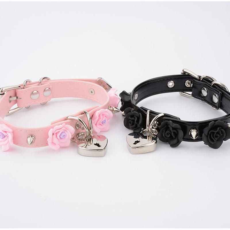 Hand Crafted Cute Floral Choker Lolita Fashion Heart Locket Padlock Kawaii Collar Spiked Leather Necklace Chains, Silver
Hand Crafted Cute Floral Choker Lolita Fashion Heart Locket Padlock Kawaii Collar Spiked Leather Necklace Chains, Silver