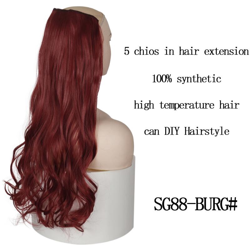 Synthetic Wigs LISI GIRL 5 Clips Hair Long Straight Clip In False Black Pieces For Women