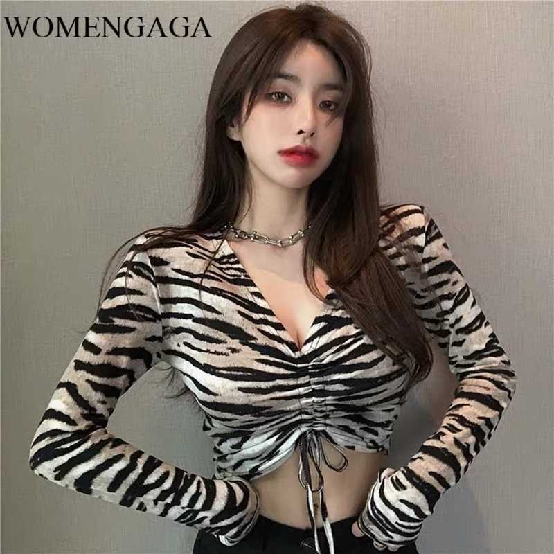 WOMENGAGA Spring And Autumn V-neck Long-sleeved Striped Top Feminine Drawstring Short T-shirt Zebra Print Fashionable 44L6 210603, Gray
WOMENGAGA Spring And Autumn V-neck Long-sleeved Striped Top Feminine Drawstring Short T-shirt Zebra Print Fashionable 44L6 210603, Gray