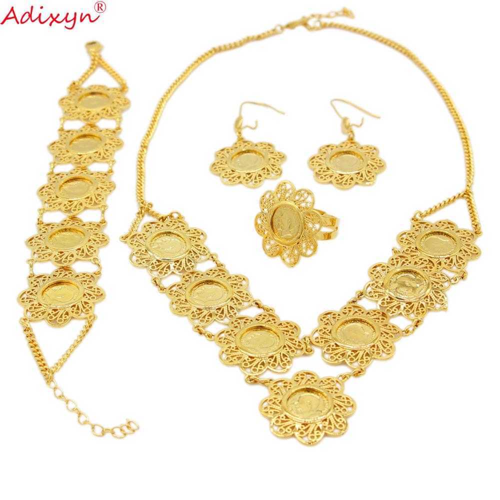 Adixyn Coin Necklace/Earring/Ring/Bracelet Jewelry Sets Gold Color Jewelry Dubai India African Halloween Accessory N10094 H1022
Adixyn Coin Necklace/Earring/Ring/Bracelet Jewelry Sets Gold Color Jewelry Dubai India African Halloween Accessory N10094 H1022