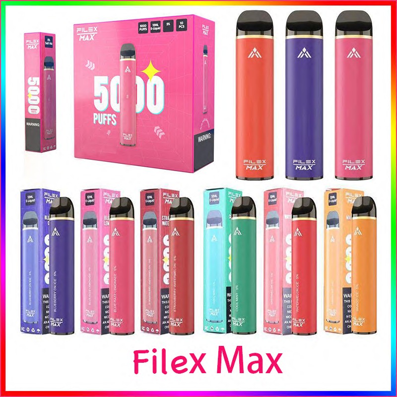 FILEX Max electronic cigarettes Disposable Device Kit 5000 Puffs 12ml Pods Vape VAPOR Stick Pen Bar Plus Flex
FILEX Max electronic cigarettes Disposable Device Kit 5000 Puffs 12ml Pods Vape VAPOR Stick Pen Bar Plus Flex