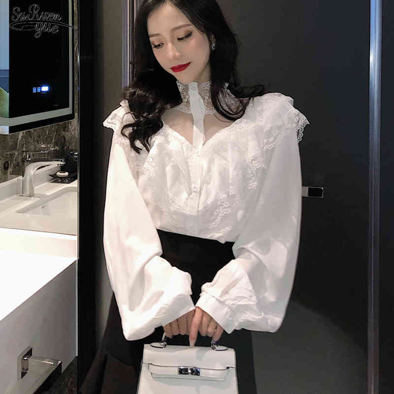Sexy Lace Shirts Women Ruffles Turtleneck Autumn Womens Tops and Blouses Puff Sleeve Sweet White Black Blusas De Mujer 10783 210521
Sexy Lace Shirts Women Ruffles Turtleneck Autumn Womens Tops and Blouses Puff Sleeve Sweet White Black Blusas De Mujer 10783 210521