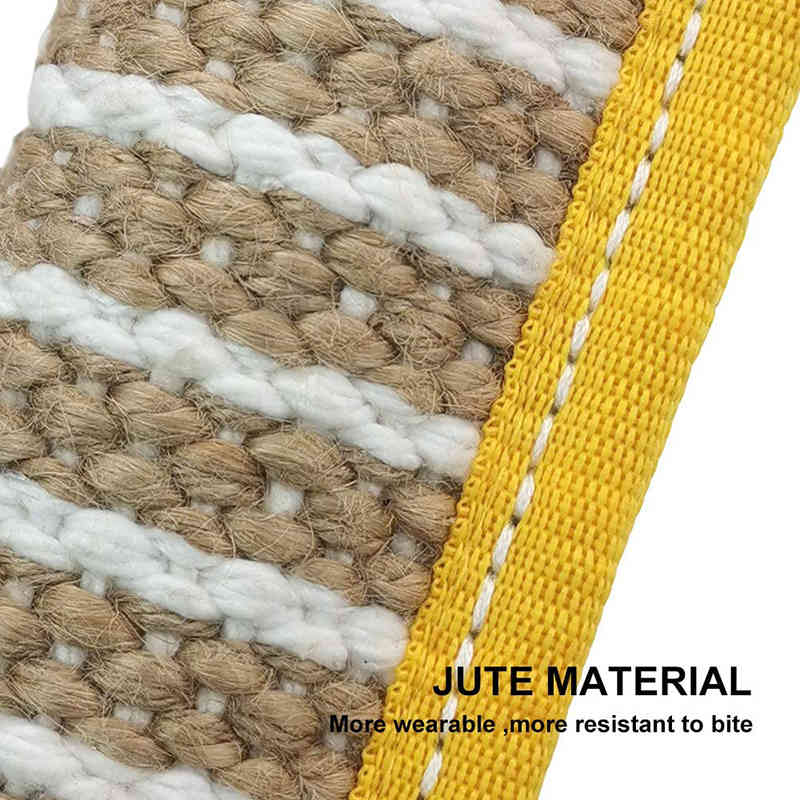 Durable Dog Tug Toy 2 Strong Handles Interactive Pet Toys Small Large Dogs Jute Bite Pillow Puppy Training Play Game