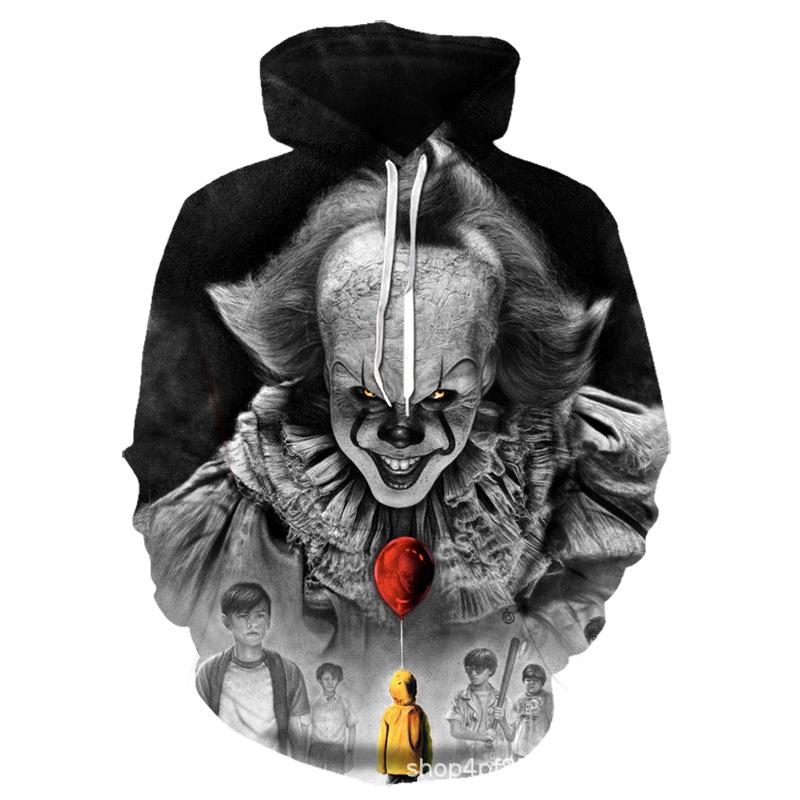 Men's Hoodies & Sweatshirts Herfst Nieuwe Film 3D Afdrukken Kostuum Mannen Vrouwen Cartoon Clown Halloween Sweatshirt, Black
Men's Hoodies & Sweatshirts Herfst Nieuwe Film 3D Afdrukken Kostuum Mannen Vrouwen Cartoon Clown Halloween Sweatshirt, Black
