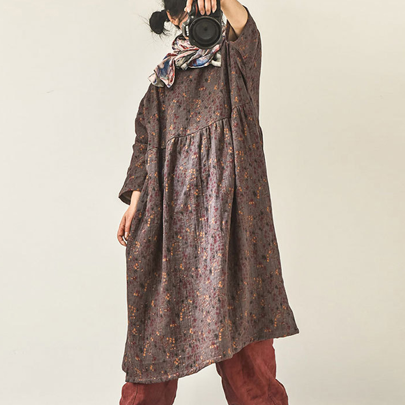 Johnature Women Vintage Print Floral Dresses Cotton Linen O-Neck Nine Sleeve Spring High Waist Loose Female Soft Dress 210521, Yellow
Johnature Women Vintage Print Floral Dresses Cotton Linen O-Neck Nine Sleeve Spring High Waist Loose Female Soft Dress 210521, Yellow
