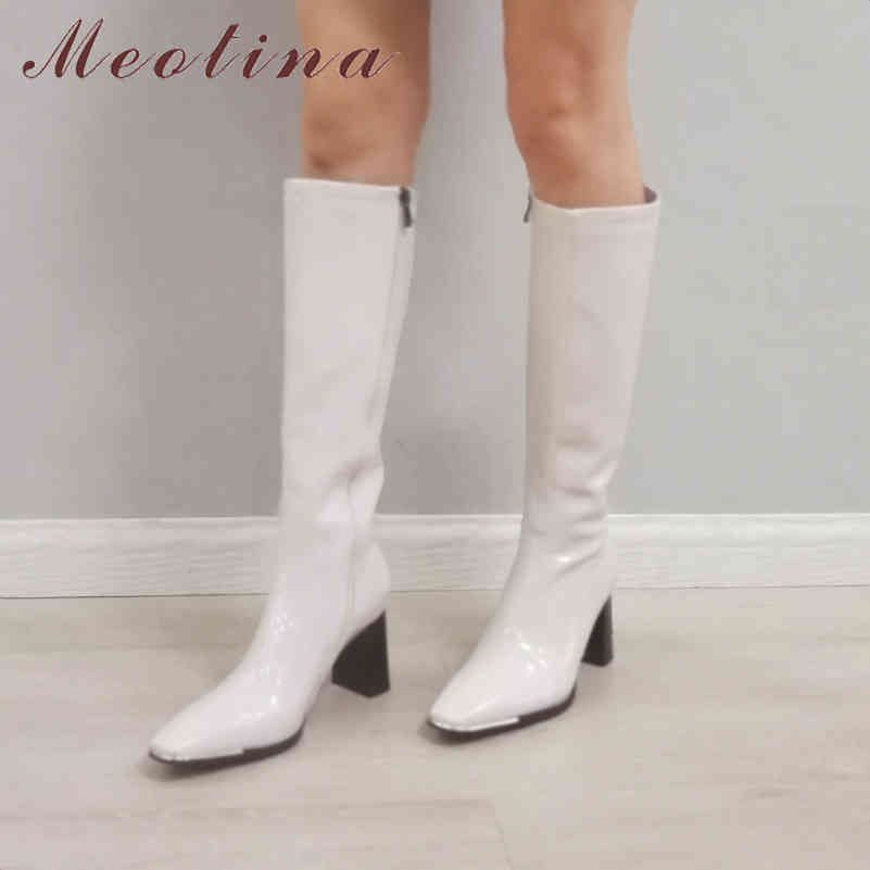 Women Long Boots Shoes High Heel Knee-High Ladies Square Toe Block Heels Zip Fashion Autumn Winter White 210517, Black synthetic li
Women Long Boots Shoes High Heel Knee-High Ladies Square Toe Block Heels Zip Fashion Autumn Winter White 210517, Black synthetic li