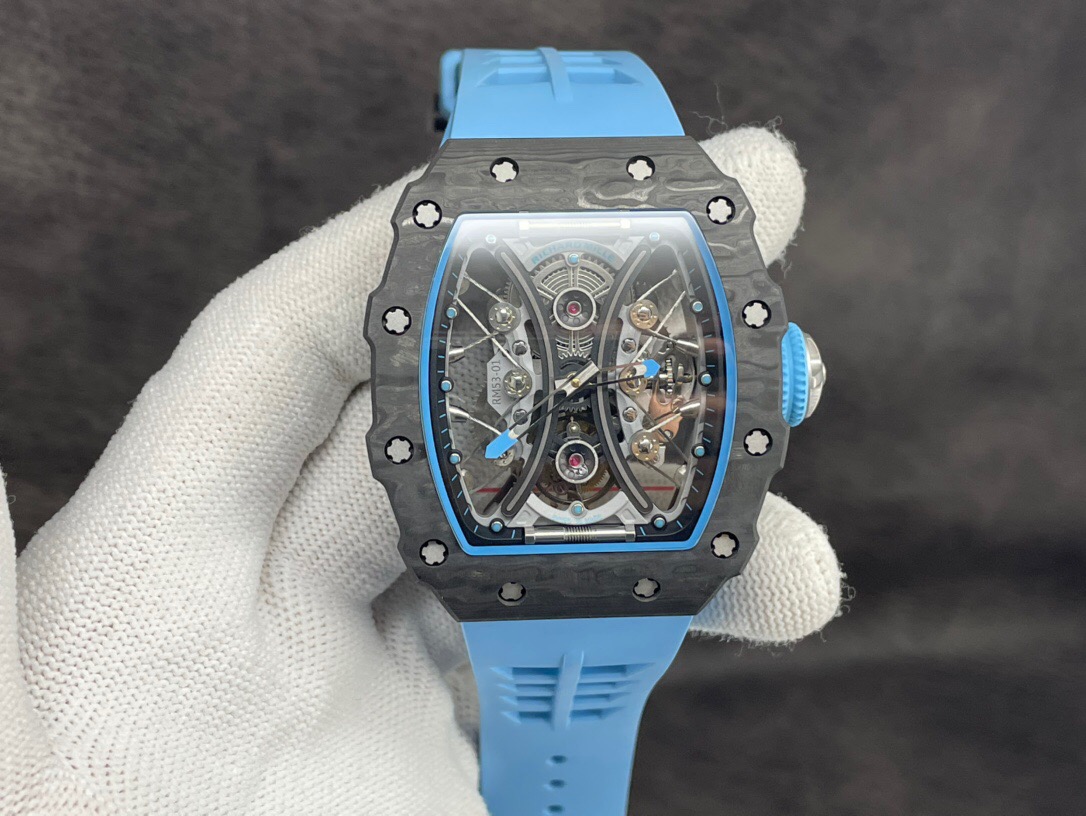 JB Real Tourbillon watch RM53-01 43X49X16mmTPT carbon fiber case scratchproof sapphire + polyethylene explosion-proof film mirror, As shown
JB Real Tourbillon watch RM53-01 43X49X16mmTPT carbon fiber case scratchproof sapphire + polyethylene explosion-proof film mirror, As shown