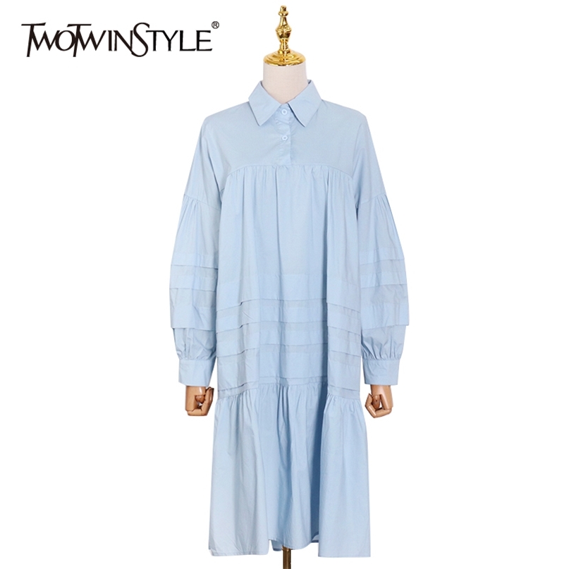 Loose Striped Dress For Women Lapel Long Sleeve Casual Elegant Midi Dresses Female Fashion Clothing 210520, Blue
Loose Striped Dress For Women Lapel Long Sleeve Casual Elegant Midi Dresses Female Fashion Clothing 210520, Blue