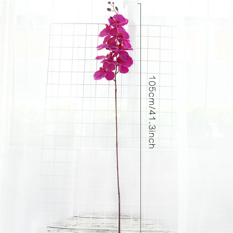 Heads Big Orchid Artificial Flower Branch Phalaenopsis Butterfly Black Burgundy Colorful Wedding Home Decor Potted Wholesalers Decorative Fl