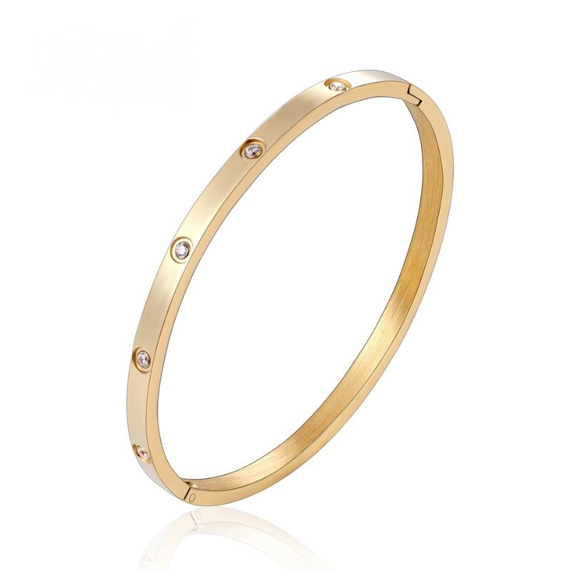 Bangle BORASI Ten Stones Round Cubic Zircon Bracelets & Bangles Gold Color Stainless Steel Bracelet For Women Wedding Party Jewelry, Black
Bangle BORASI Ten Stones Round Cubic Zircon Bracelets & Bangles Gold Color Stainless Steel Bracelet For Women Wedding Party Jewelry, Black