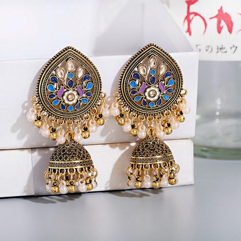 dangle & chandelier ethnic gold color flower earrings for women pendientes piercing retro vintage pearl beads, Silver
dangle & chandelier ethnic gold color flower earrings for women pendientes piercing retro vintage pearl beads, Silver