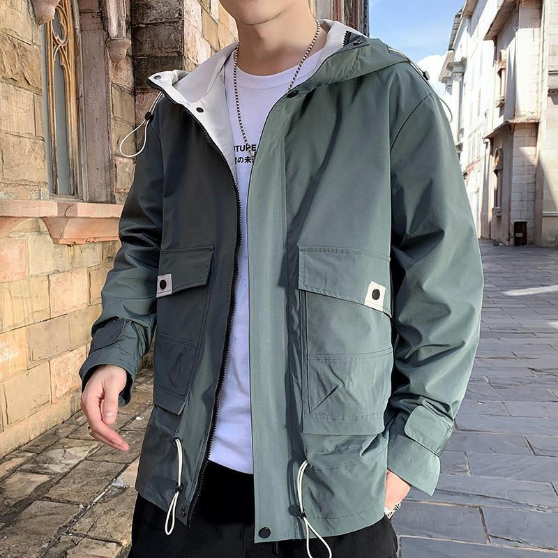 Men's Jackets Autumn Tooling Windbreaker Jacket Solid Color Trend Harajuku Personality Zipper Loose Slim All-match Casual Fashion Coats, Black
Men's Jackets Autumn Tooling Windbreaker Jacket Solid Color Trend Harajuku Personality Zipper Loose Slim All-match Casual Fashion Coats, Black