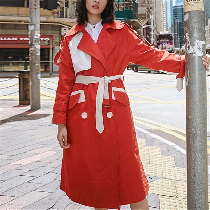 women's trench coats 2021 autumn winter red and white patchwork jackets geometric pattern adjustable waist vintage coat wide-waisted wo, Tan;black
women's trench coats 2021 autumn winter red and white patchwork jackets geometric pattern adjustable waist vintage coat wide-waisted wo, Tan;black