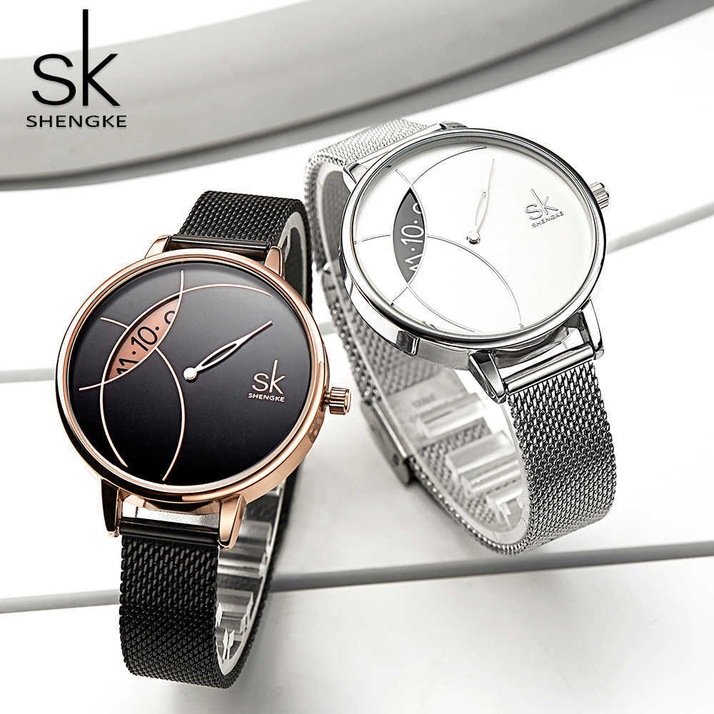 Shengke Women Fashion Watch Creative Lady Casual es Stainless Steel Mesh Band Stylish Desgin Silver Quartz for Female 210616, Silver band
Shengke Women Fashion Watch Creative Lady Casual es Stainless Steel Mesh Band Stylish Desgin Silver Quartz for Female 210616, Silver band