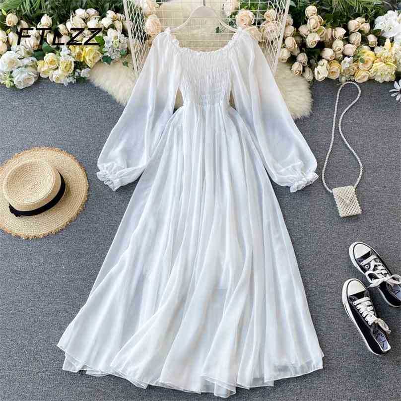 Women White Dress Spring Summer Puff Long Sleeve Slim A Line Beach Dresses Ladies Elegant Chiffon Robe Vestidos Mujer 210525
Women White Dress Spring Summer Puff Long Sleeve Slim A Line Beach Dresses Ladies Elegant Chiffon Robe Vestidos Mujer 210525