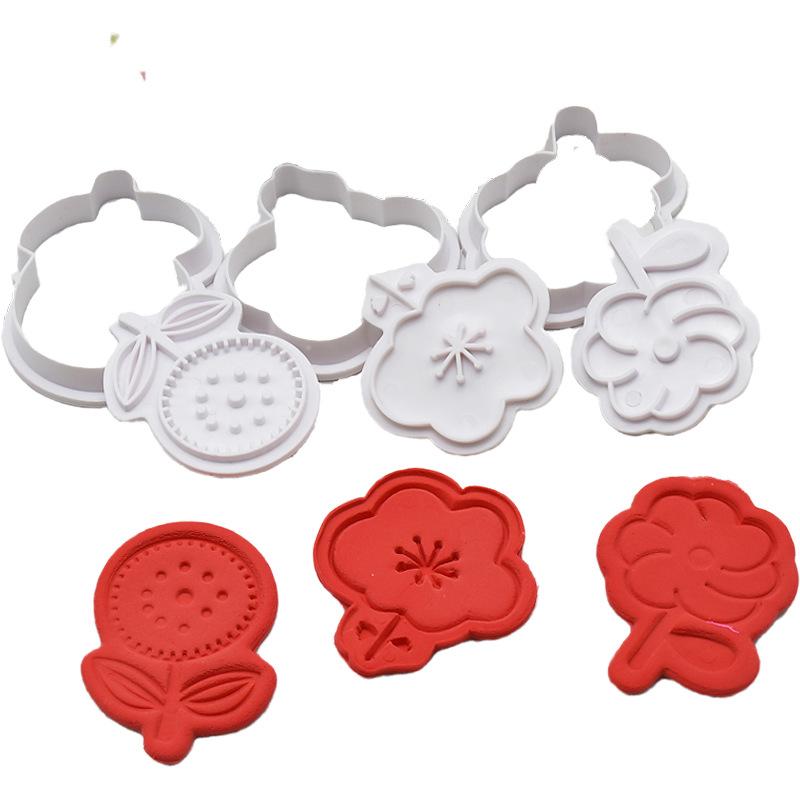 Flower Stamp Biscuit Mold 3D Cookie Plunger Cutter Pastry Decorating DIY Fondant Baking Mould Tool Sunflower Sakura Moulds
