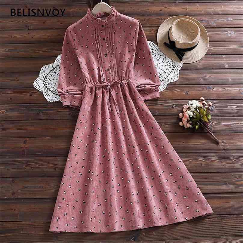 Japanese Mori Girl Autumn Winter Women Midi Dress Ruffled Collar Loose Lace Up Vestidos Longo Pink Green Corduory Sweet 210520
Japanese Mori Girl Autumn Winter Women Midi Dress Ruffled Collar Loose Lace Up Vestidos Longo Pink Green Corduory Sweet 210520