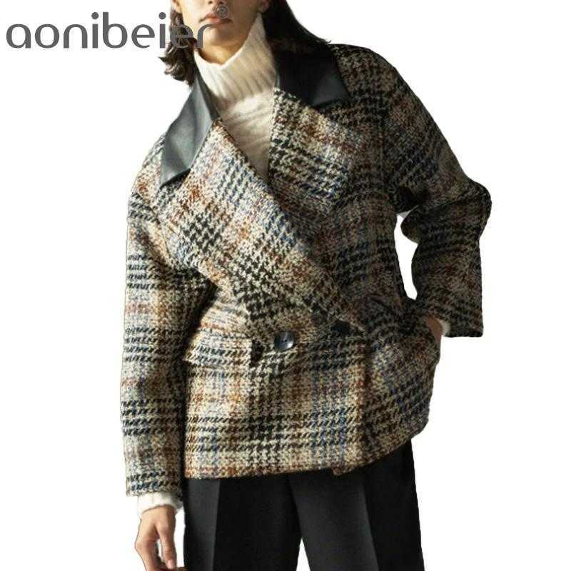 Winter Art Trend Is A Retro Patchwork of Loose Double-Breasted Leather U Collar Plaid and Stylish All Purpose Blazer 210604, Khaki
Winter Art Trend Is A Retro Patchwork of Loose Double-Breasted Leather U Collar Plaid and Stylish All Purpose Blazer 210604, Khaki
