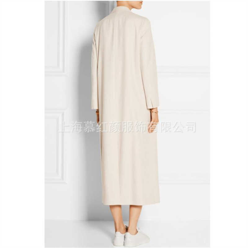 Women Winter Coat Wool Double breasted cashmere Vintage Elegant jacket Fashion Outerwear White X-Long Female 210909