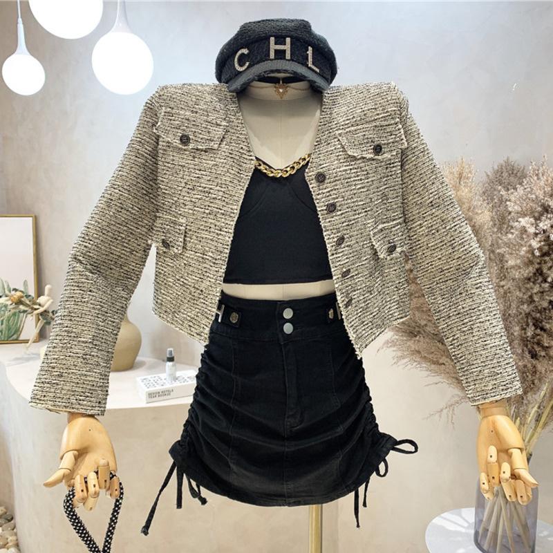 Women's Jackets Small Fragrance Vintage Thin Tweed Jacket Coat Autumn 2021 Korean Fashion Long Sleeve Short Coats Casual Outwear, Black;brown
Women's Jackets Small Fragrance Vintage Thin Tweed Jacket Coat Autumn 2021 Korean Fashion Long Sleeve Short Coats Casual Outwear, Black;brown