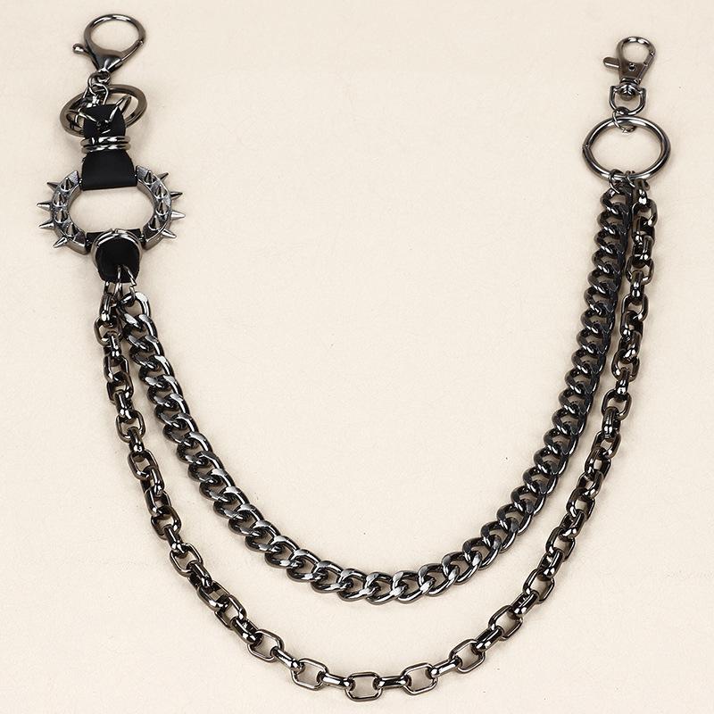 Belts 45CM Long Women's Belt Metal Goth Punk Chains Spiked Chain On Pants Keychain Retro Hipster Waist Men's HipHop Jewelry, Black
Belts 45CM Long Women's Belt Metal Goth Punk Chains Spiked Chain On Pants Keychain Retro Hipster Waist Men's HipHop Jewelry, Black