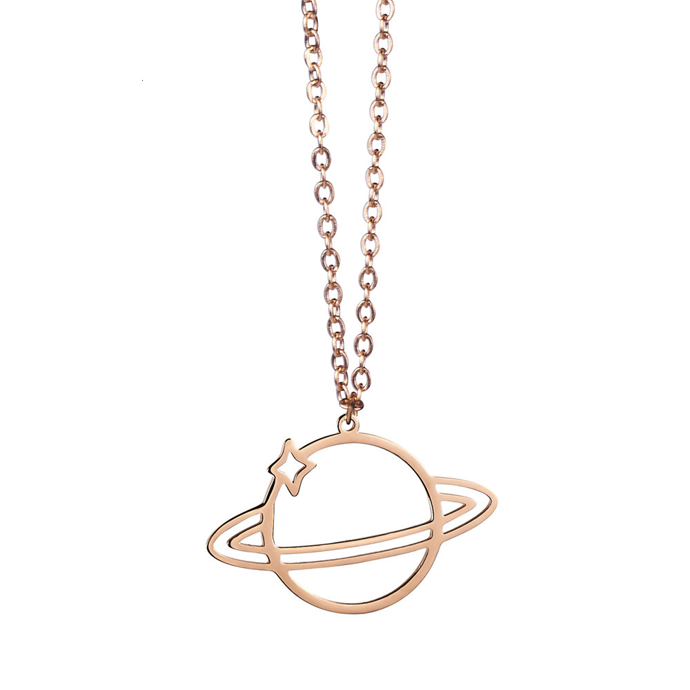 Cut out simple planet Saturn Necklace titanium steel 18K Gold Plated universe lady's clavicle chain
Cut out simple planet Saturn Necklace titanium steel 18K Gold Plated universe lady's clavicle chain