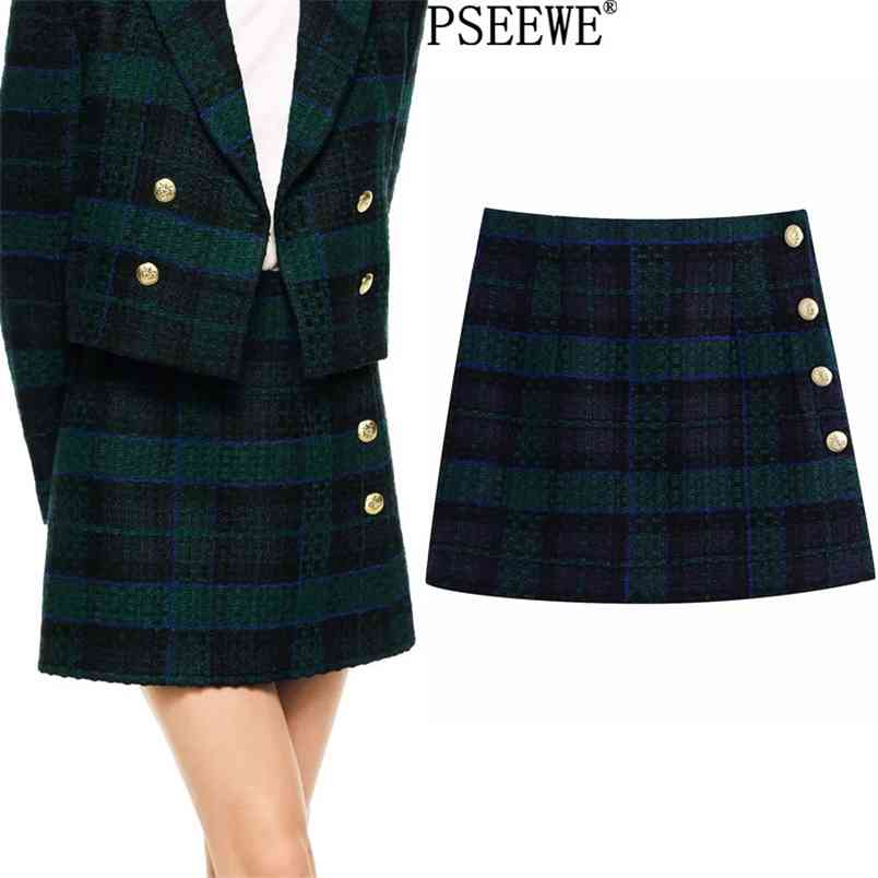 Spring Green Plaid High Waist Mini Skirts Woman Office Wear Vintage Short Ladies Fashion Button Slit Skirt 210519
Spring Green Plaid High Waist Mini Skirts Woman Office Wear Vintage Short Ladies Fashion Button Slit Skirt 210519