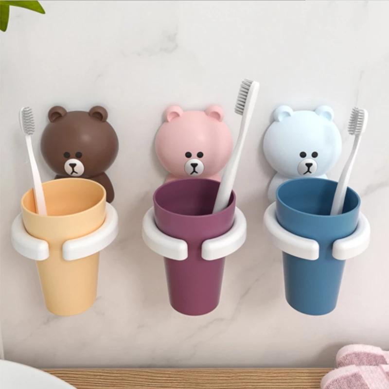Children's Toothbrush Cup Holder Baby Sucker Brushing Mouthwash Cartoon Cute Wall-Mounted Toothbrushing Wash Set Bath Accessory 
Children's Toothbrush Cup Holder Baby Sucker Brushing Mouthwash Cartoon Cute Wall-Mounted Toothbrushing Wash Set Bath Accessory