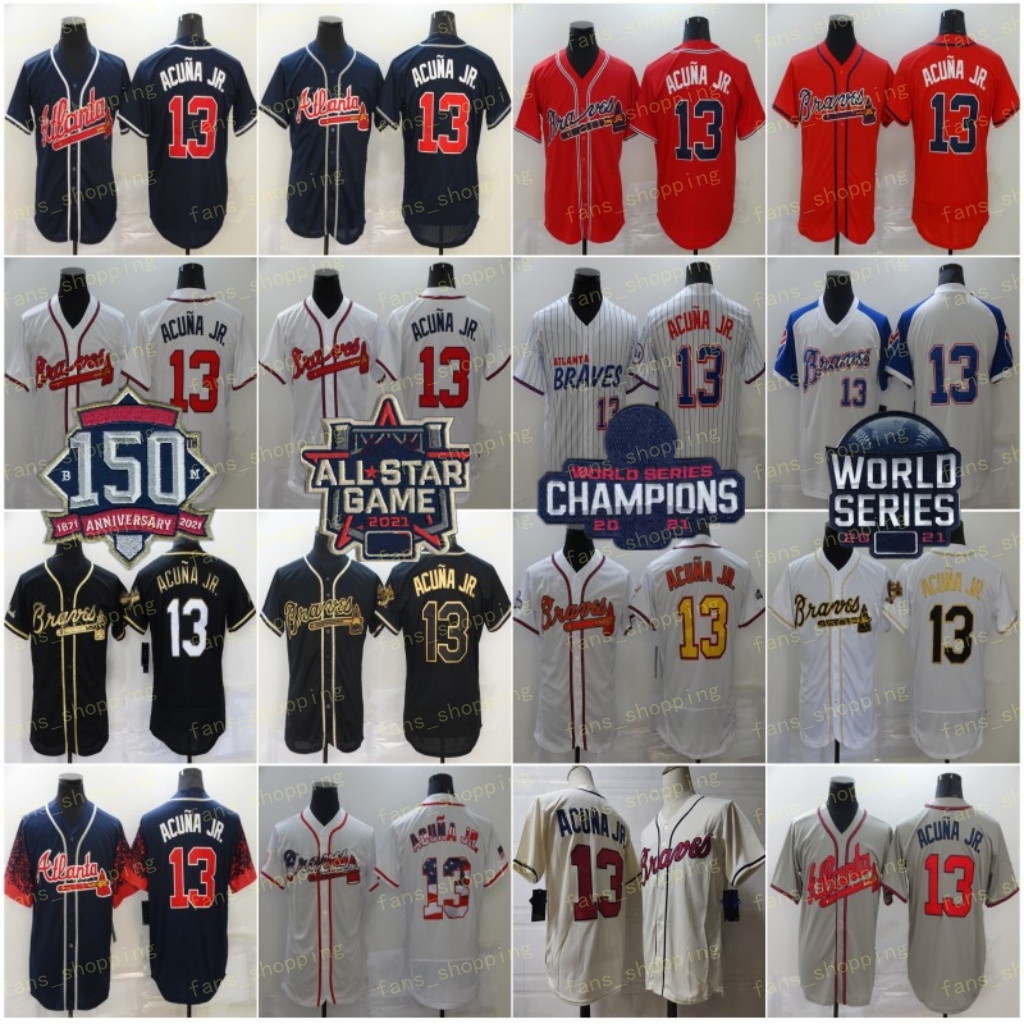 2021 WS Gold Program Baseball Jersey Ronald 13 Acuña Jr. Acuna Jr. Stitched Jerseys Black Blue White Red Grey 150th Anniversary, Men
2021 WS Gold Program Baseball Jersey Ronald 13 Acuña Jr. Acuna Jr. Stitched Jerseys Black Blue White Red Grey 150th Anniversary, Men
