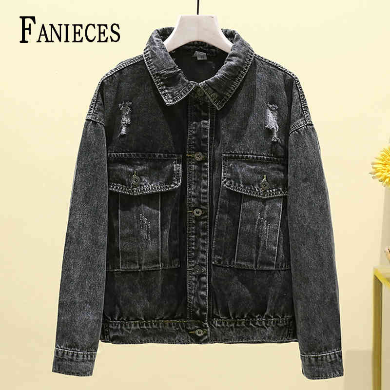 Vintage Denim Jacket Women Spring autumn winter Coat Outerwear Coats Boyfriend Female Jeans 210520, Black
Vintage Denim Jacket Women Spring autumn winter Coat Outerwear Coats Boyfriend Female Jeans 210520, Black