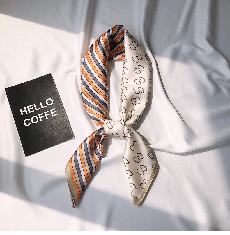 Temperament small square women's versatile hair scarf color matching stripe professional decoration spring and summer thin style
Temperament small square women's versatile hair scarf color matching stripe professional decoration spring and summer thin style