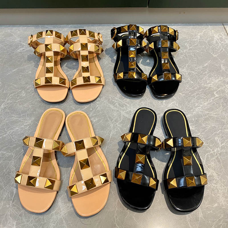 2021 Womens sandals Spring and summer studded rivets fashion beach hotel designs for woman outdoor flat slipper Comfortable brand shoes, Black
2021 Womens sandals Spring and summer studded rivets fashion beach hotel designs for woman outdoor flat slipper Comfortable brand shoes, Black
