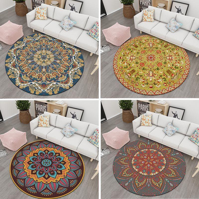 Carpets Bohemian Round Rug Nordic Ethnic Style Living Room Coffee Table Floor Mat Computer Desk Bedroom Bedside Blanket
Carpets Bohemian Round Rug Nordic Ethnic Style Living Room Coffee Table Floor Mat Computer Desk Bedroom Bedside Blanket