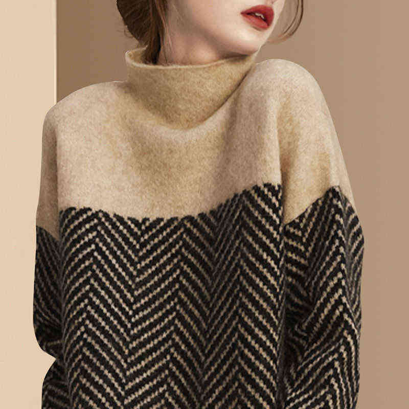 EBAIHUI Autumn Spring Knitting Turtleneck Pullovers Loose Sweater Multi Color Bottoming Long Sleeve Minimalism Sweater 211123wtt