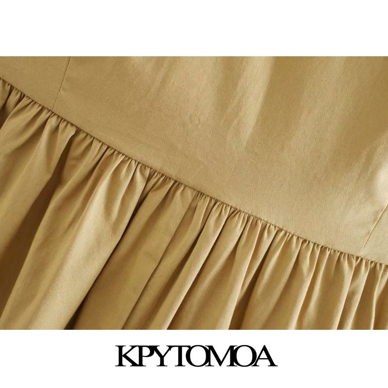 Women Chic Fashion Ruffled Pleated Mini Dress V Neck Sleeveless Female Dresses Vestidos Mujer 210420