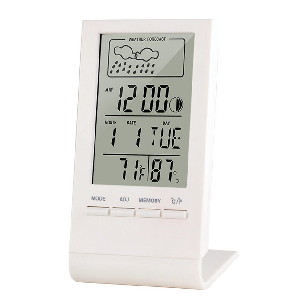 Indoor/Outdoor Thermometer Hygrometer Gauge Indicator Weather Station Automatic Electronic Temperature Humidity Monitor Clock