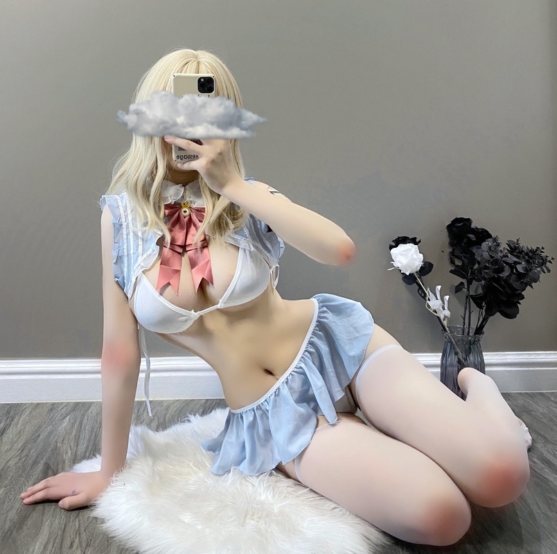 

Sexy Lingerie Bunny Anime Cosplay Costumes Love Live Cosplay Rabbit Uniform Maid Role Play Japanese Kawaii Babydoll Underwear, Blue