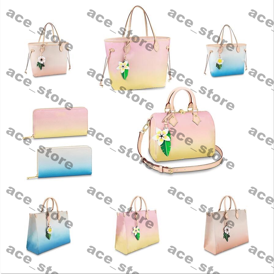 Designer By The Pool series women handbags OnTheGo Tote bag speedy clutch wallets Summer Beach Style Glamour colour on the go 01, Blue handbag gm