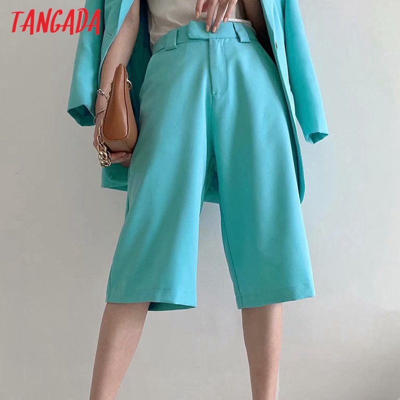 Women Elegant Solid Zipper Pockets Female Retro Basic Casual Shorts Pantalones DA57 210416