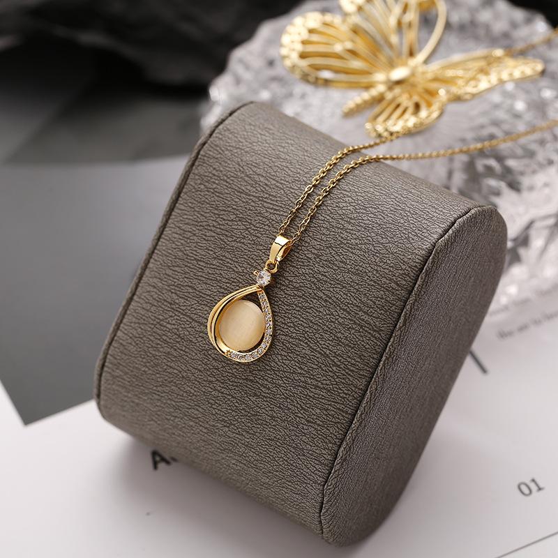 Pendant Necklaces Korean Fashion Zircon Inlaid Water Drop Women Clavicle Chain Female No Fade Stainless Steel Neck Jewelry Gift, Silver
Pendant Necklaces Korean Fashion Zircon Inlaid Water Drop Women Clavicle Chain Female No Fade Stainless Steel Neck Jewelry Gift, Silver