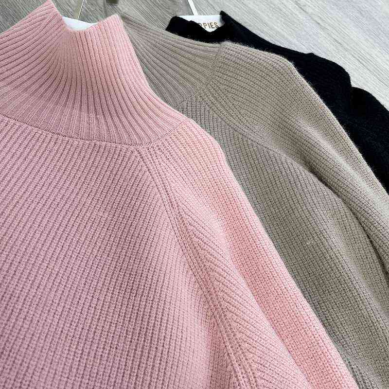 Toppies Autumn Winter Women Knitted Sweater Dress Long Sleeve Solid Sweater Casual Loose Sweater Dress Female 211123wtt