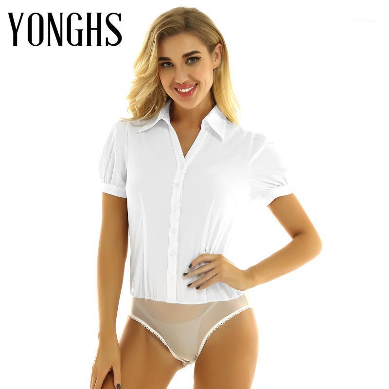 Womens Bodysuit One-Piece Turn-down Collar Short Sleeve Button Down Casual Career Shirt Blouse Tops Women' Jumpsuits & Rompers, Black
Womens Bodysuit One-Piece Turn-down Collar Short Sleeve Button Down Casual Career Shirt Blouse Tops Women' Jumpsuits & Rompers, Black