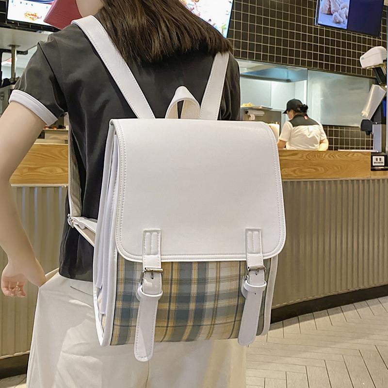 Backpack Original Brand PU Female College Student Class Bag Simple Lattice Commuter School Niche Japanese, Khaki
Backpack Original Brand PU Female College Student Class Bag Simple Lattice Commuter School Niche Japanese, Khaki